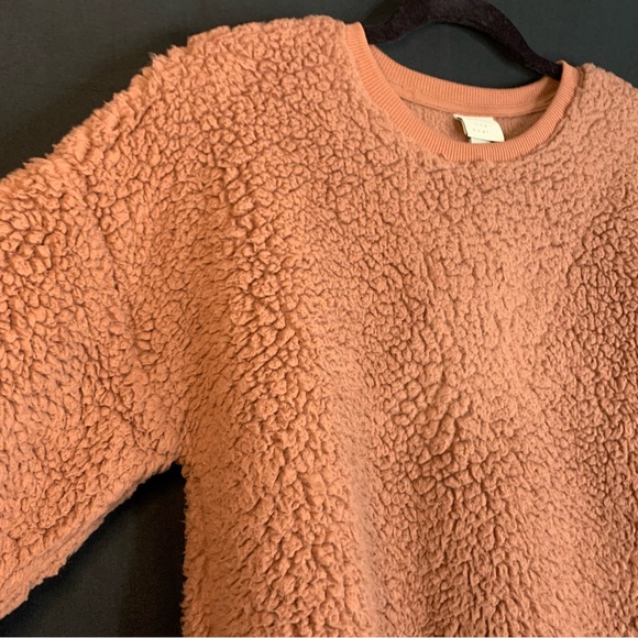 A New Day Cozy Teddy Bear Sherpa Crewneck Sweater, size S - Picture 3 of 8